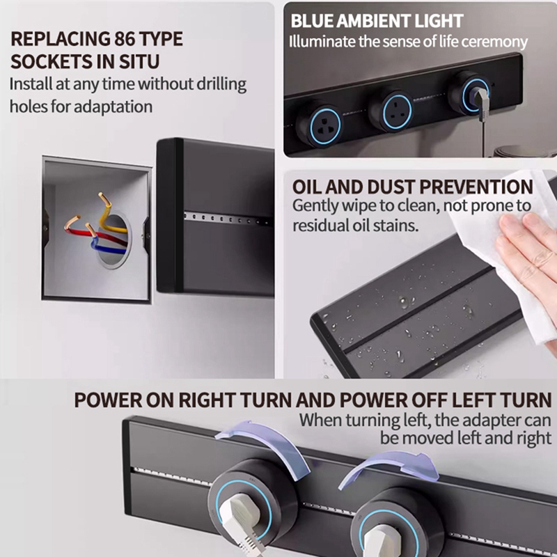 Kitchen Appliances Uk - Socket Power Rail Socket Concealed Concealed